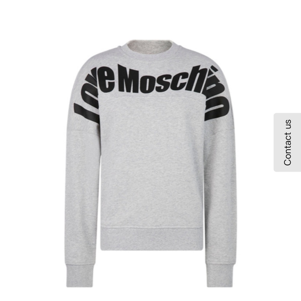 Moschino Light Grey Crewneck Sweatshirt with Black Logo